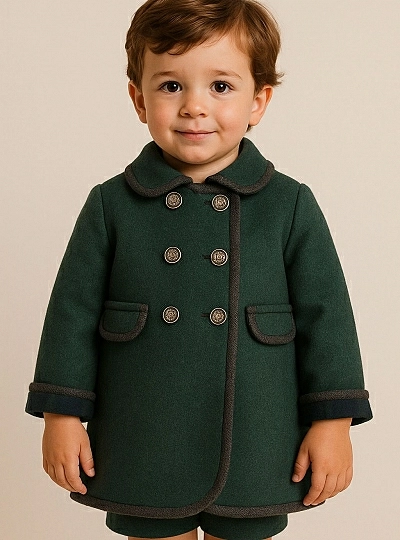 Abrigo Austriaca para niño color verde botella Abrigo Austriaca para niño color verde botella