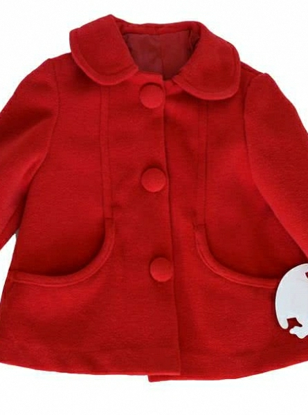 Abrigo corto tipo chaquetón de paño rojo talla 1 año