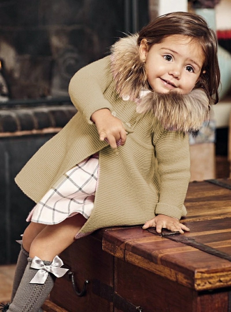 Capucha Chaqueta Camel Bebe Abrigo De Punto Con Capucha De O