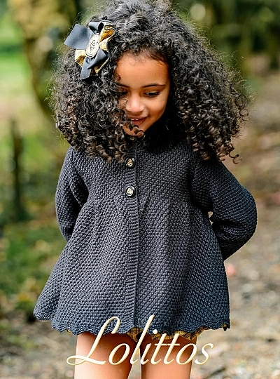 Abrigo en punto negro colección Globo de Lolittos Abrigo en punto negro colección Globo de Lolittos