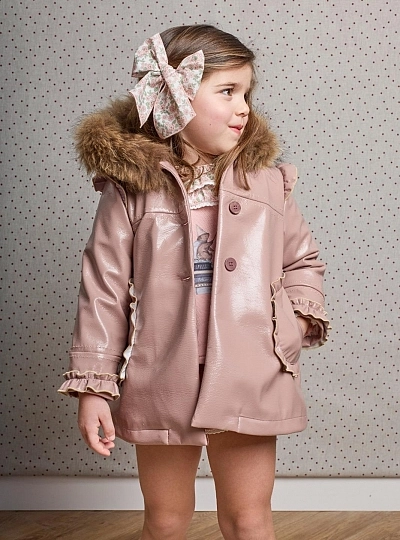 Abrigo niña charol con pelo desmontable – La Martinica