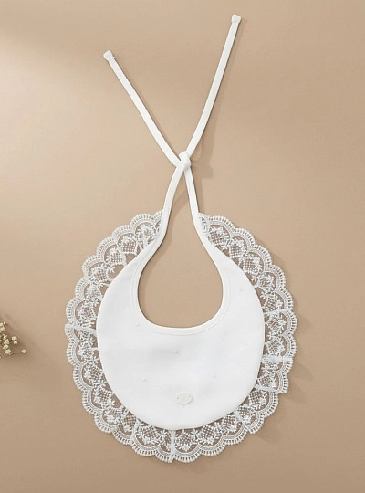 Babero unisex para bautizo colección Victoria