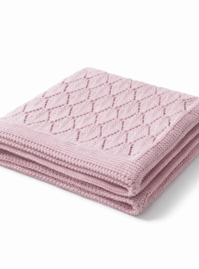 Baby blanket for first outfits in summer knit. Two colors