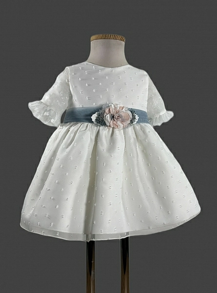 Baby dress in tulle plumeti in three colors. Nymph Collection
