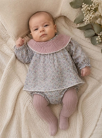 Baby girl outfit with romper and bloomers | Valkyrie Collection