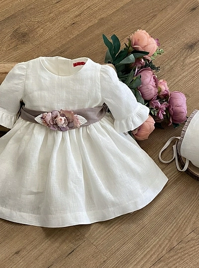 Baby girl set. Dress and hood. Three colors