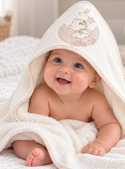 Baby Hooded Bath Towel 80x80 cm | 100% Cotton