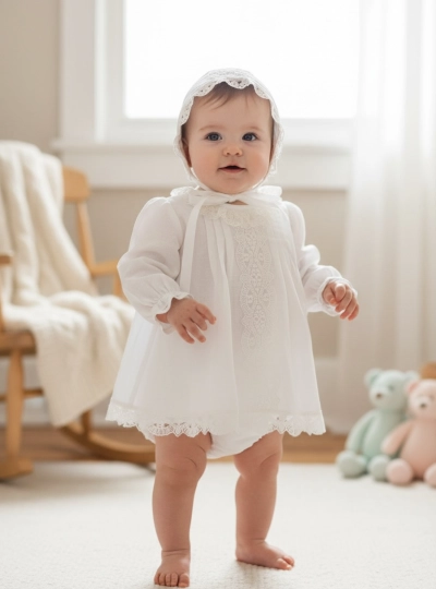 Baby Jesus set with bonnet and bloomers Alba Collection