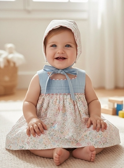 Baby Jesus set with bonnet and bloomers, Mayólica collection