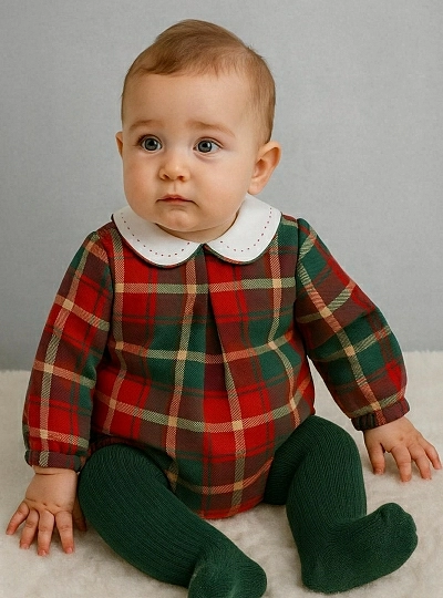 Baby romper for boys, Tartan collection