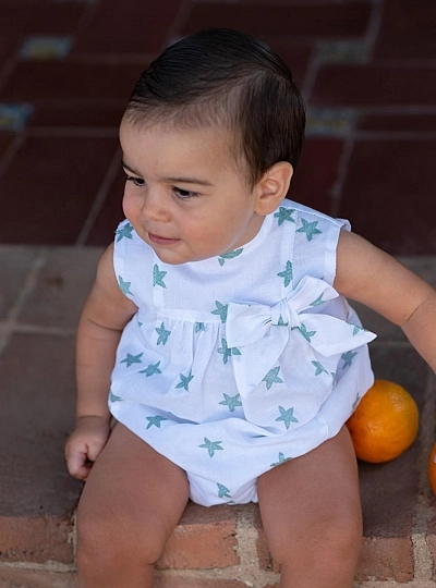 Baby romper with green stars