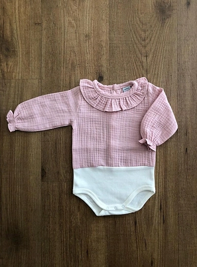 Bambula bodysuit with collar