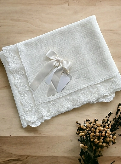 Beige shawl with embroidered organdy lace Ceremony Beige shawl with embroidered organdy lace Ceremony