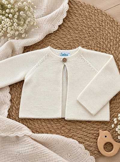 Beige unisex long christening jacket for babies Beige unisex long christening jacket for babies