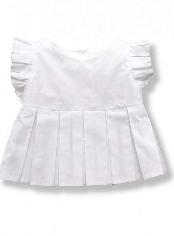 Blouse for girl from Popelin white brand Foque. P-V