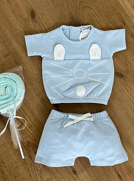 Blue and white cotton set for boy