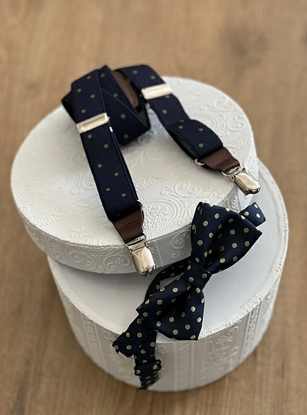 Bow tie and suspenders set for boy. package