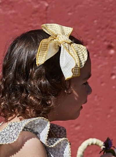 Bow with ocher squares collection 5 Lobitos de la Martinique