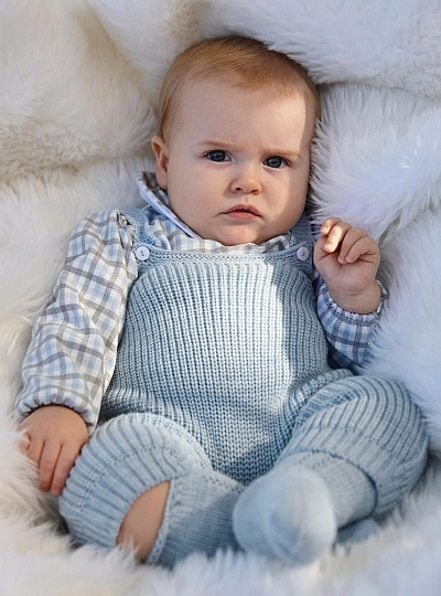 Boy's dungarees and blouse set from the Nube collection