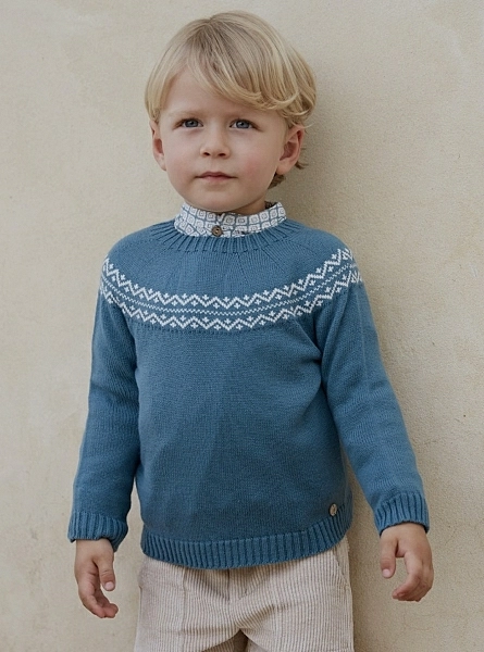 Boy's sweater with Greca Cyane collection