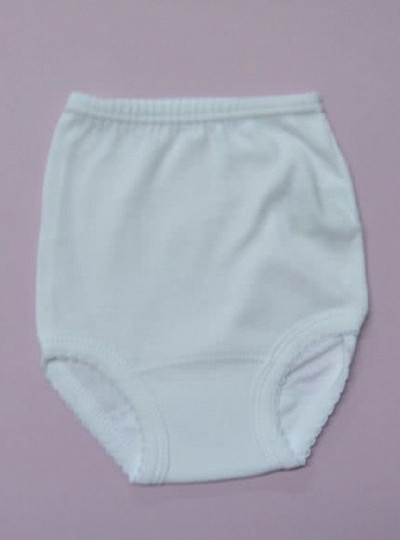 Braguita cubrepañal blanca para niña. 3 y 6 meses