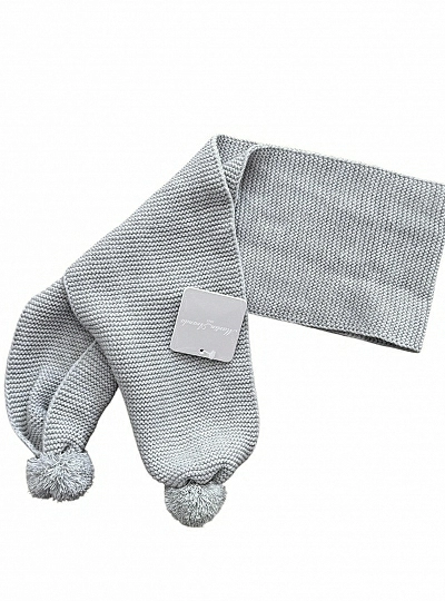 Bufanda unisex de punto con borlas