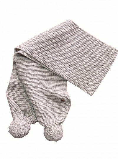 Bufanda unisex de punto con borlas