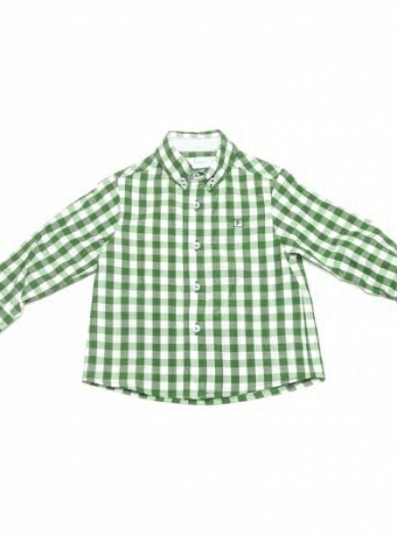 Camisa de cuadros verdes marca Foque. N. Colección