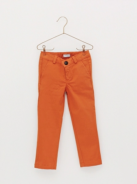 Canvas skinny pants in brick orange. O-Winter
