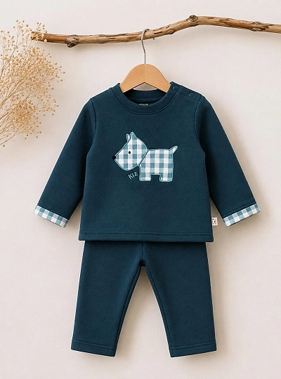 Chándal niño azul petróleo Scotty con perrito Chándal niño azul petróleo Scotty con perrito