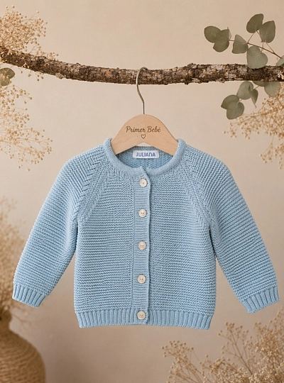 Chaqueta de punto para niño color azul – Familia Nube