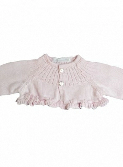 Chaquetita de niña con volantes rosa. P-V Chaquetita de niña con volantes rosa. P-V