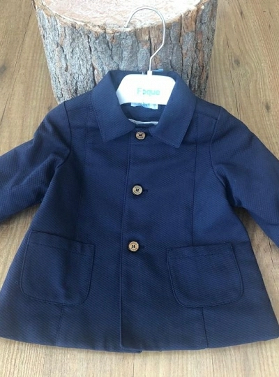 Chaquetón de piqué para niño en marino marca Foque. P-V