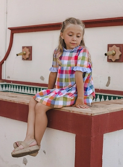 Checked and striped dress by José varón