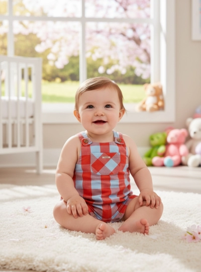 Checkered dungarees from the Tokyo collection by Foque Checkered dungarees from the Tokyo collection by Foque