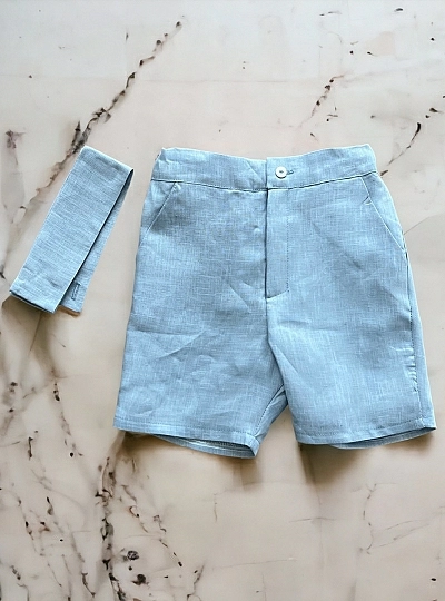 Children linen trousers with sash. Three colors