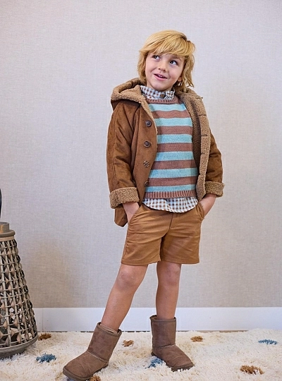 Children's fur coat in Martinique suede