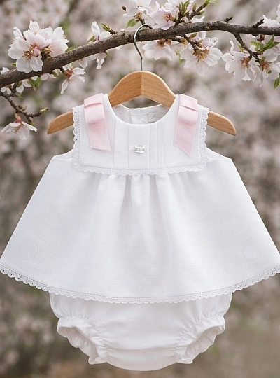 Christening gown and piqué panties from the Montreal collection