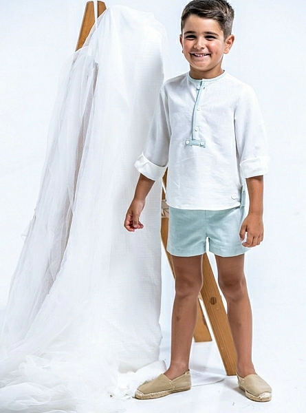 Cocote beige and green ceremony set for boys