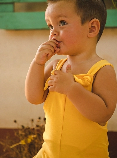 Cocote yellow cotton dungarees for boys