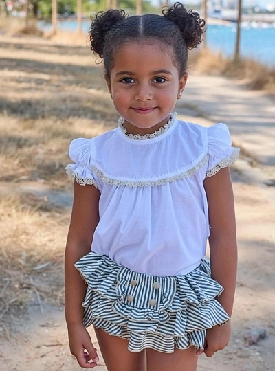 Conjunto blusa y braga con volantes colección Coffee