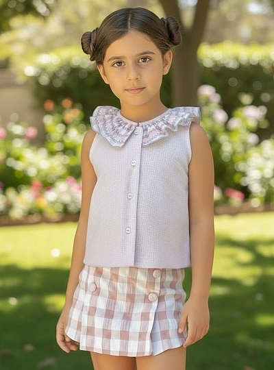 Conjunto blusa y falda pantalón colección Fresa y Nata