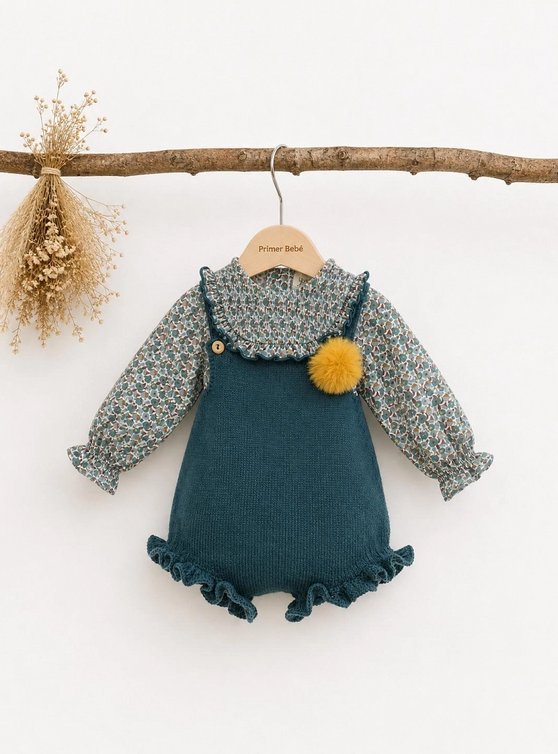 Conjunto Blusa y Ranita de Punto Candy para Bebé Niña Conjunto Blusa y Ranita de Punto Candy para Bebé Niña