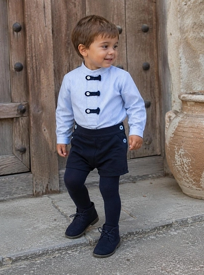 Conjunto Camisa de Rayas y Pantalón Marino para Niño Conjunto Camisa de Rayas y Pantalón Marino para Niño