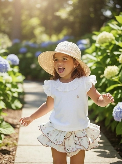 Conjunto camisa y braguita con volantes rosse