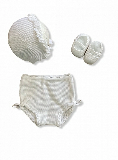 Conjunto Capota, Braguita y patucos 3 colores 2 tallas Conjunto Capota, Braguita y patucos 3 colores 2 tallas