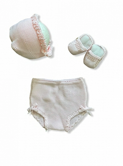Conjunto Capota, Braguita y patucos 3 colores 2 tallas Conjunto Capota, Braguita y patucos 3 colores 2 tallas