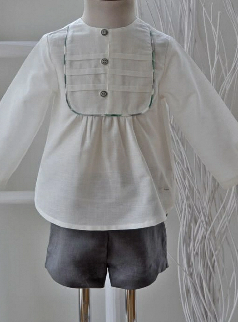 Conjunto de Foque. Camisa y pantalon gris. P-V