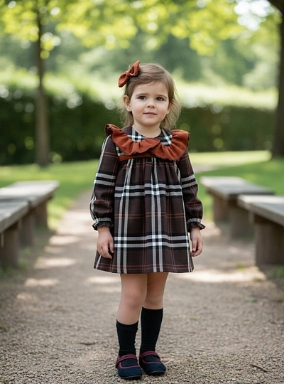Conjunto de niña colección Bellota con vestido y braguita Conjunto de niña colección Bellota con vestido y braguita
