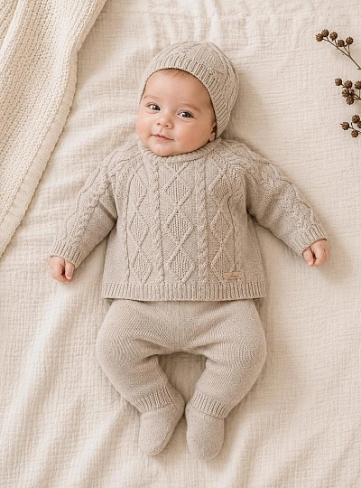 Conjunto de punto de tres piezas para niño | Colección Onis